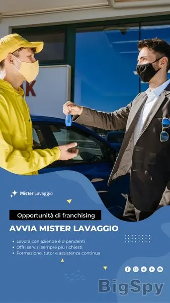 View More Lavaggio Auto a Domicilio di qualità - Mister Lavaggio Ads On BigSpy