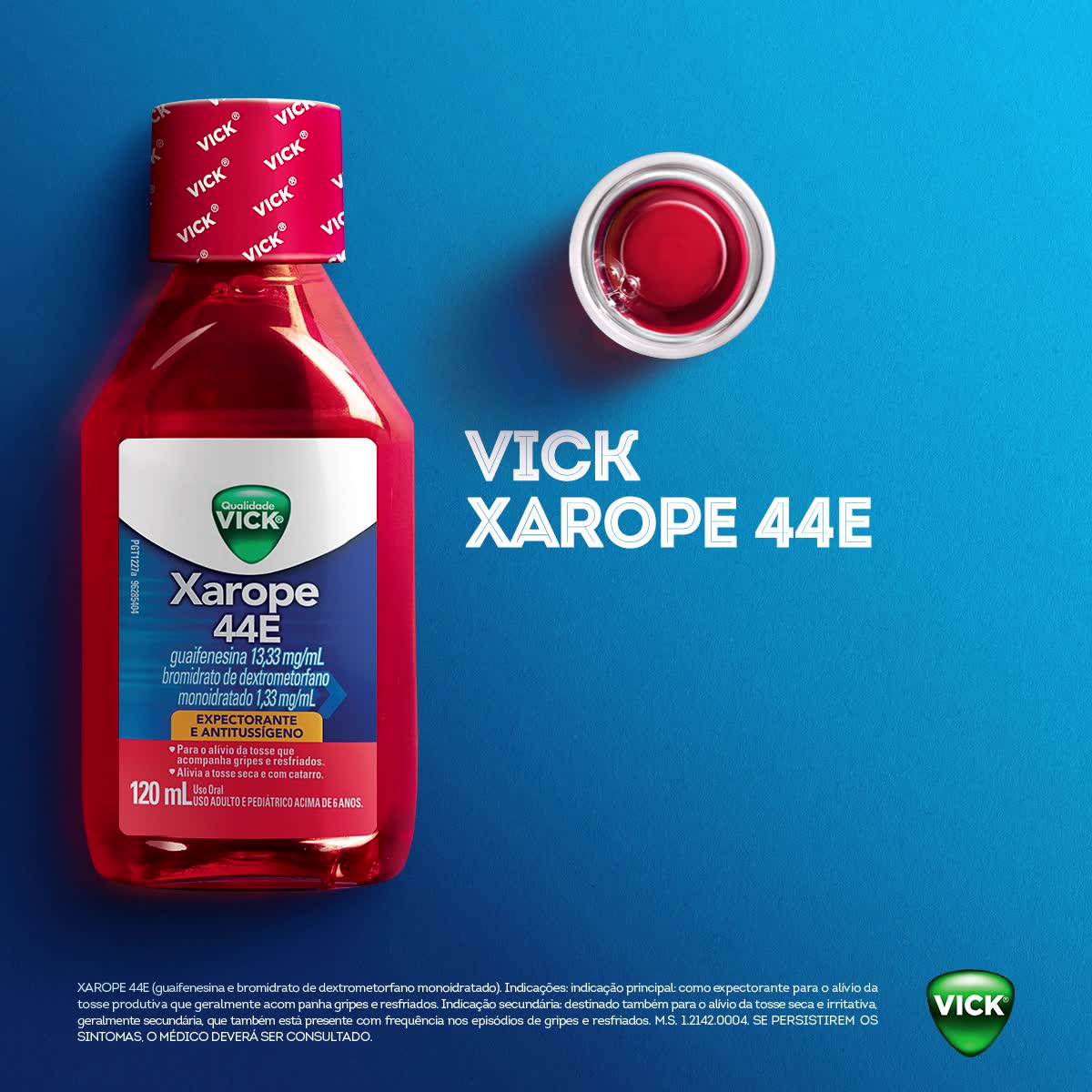 Vick 44E 120ml Xarope Expectorante Antitussígeno - 120ml - Vick 44E 120ml  Xarope Expectorante Antitussígeno - 120ml - VICK